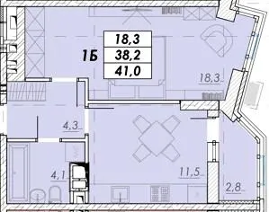 ЖК Прохоровський квартал — 41 м²