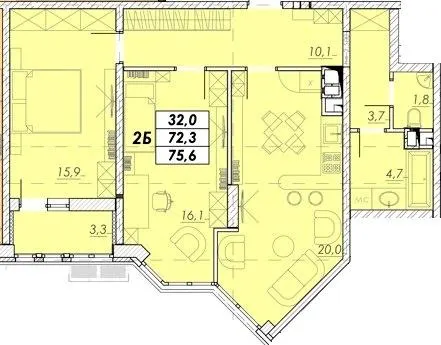 ЖК Прохоровський квартал — 75.6 м²
