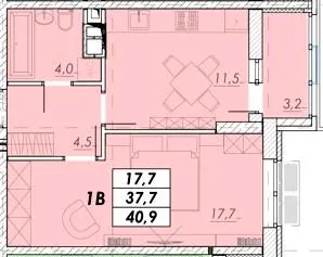ЖК Прохоровський квартал — 40.9 м²