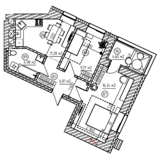 2-комнатная квартира, 53 м², вул. Червонія, Ровно — фото 1