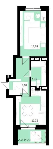ЖК Володимир Сіті — 44.1 м²
