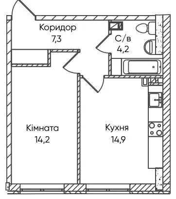 ЖК Гринвіч Парк — 41.1 м²