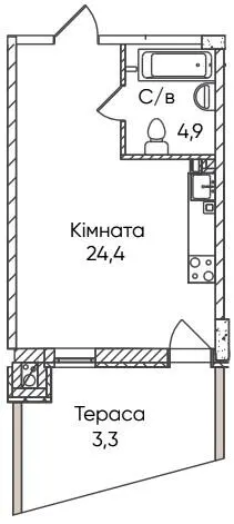 ЖК Гринвіч Парк — 33.1 м²