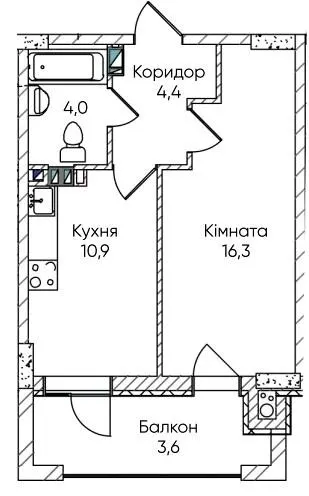 ЖК Гринвіч Парк — 39.2 м²