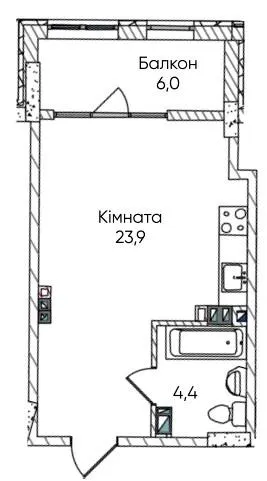 ЖК Гринвіч Парк — 35.3 м²