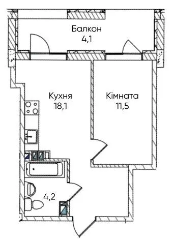ЖК Гринвіч Парк — 37.9 м²