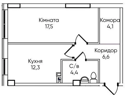 ЖК Гринвіч Парк — 44.6 м²