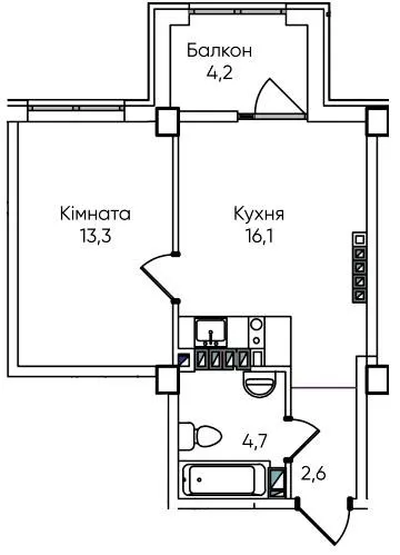 ЖК Гринвіч Парк — 41.4 м²