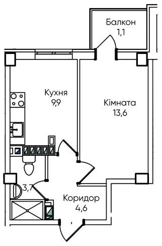 ЖК Гринвіч Парк — 33 м²