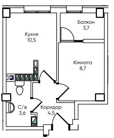 ЖК Гринвіч Парк — 29.9 м²