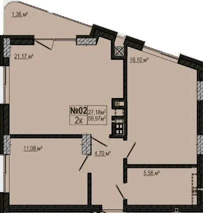 ЖК Альпійський — 60 м²