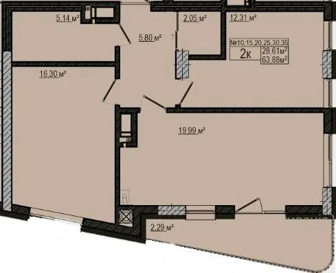 ЖК Альпійський — 63.9 м²