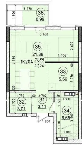ЖК 44 Avenue — 41.2 м²