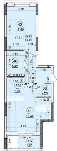 ЖК 44 Avenue — 58.9 м²