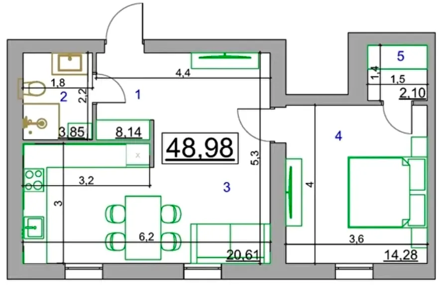 ЖК Cappucсino House — 48.9 м²