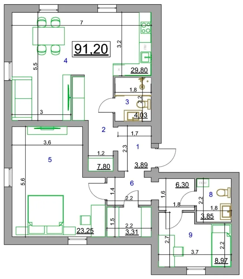 ЖК Cappucсino House — 91.2 м²