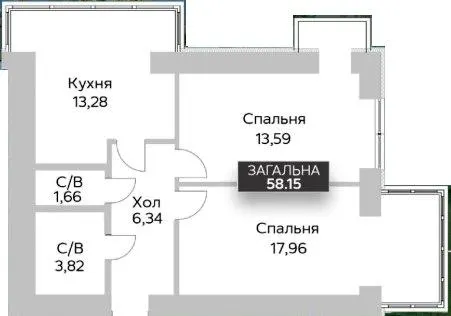 ЖК Soborniy — 58.2 м²