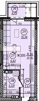 ЖК 44 Avenue — 33.1 м²