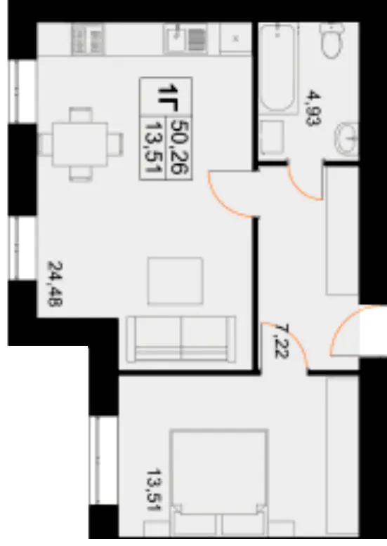 ЖК Клубний Дім — 50.3 м²