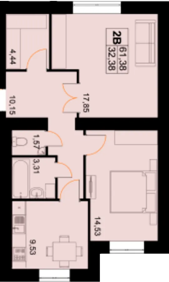 ЖК Клубний Дім — 61.4 м²