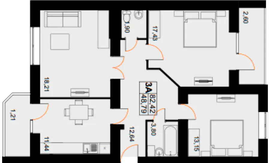 ЖК Клубний Дім — 82.4 м²