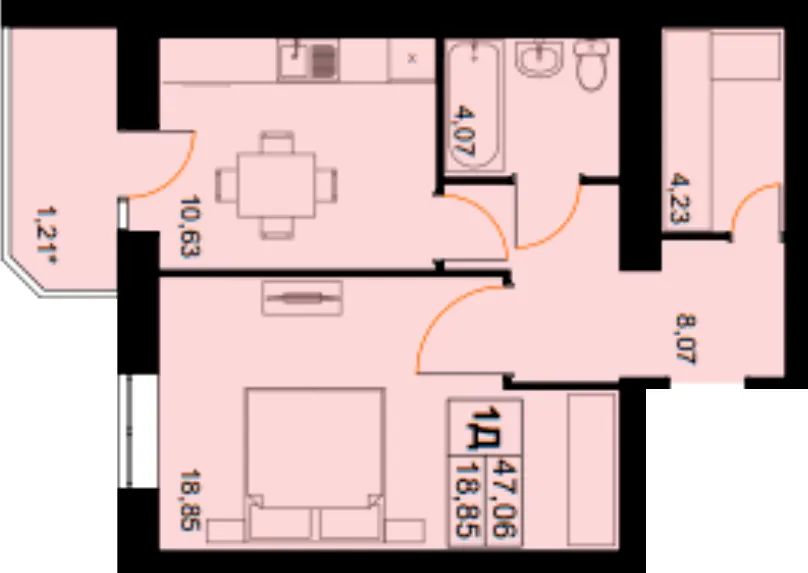 ЖК Клубний Дім — 47.1 м²