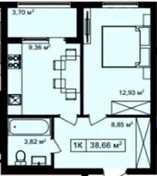 Клубний будинок Особливий — 38.7 м²