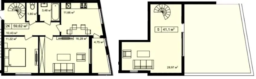 Клубний будинок Особливий — 59.6 м²