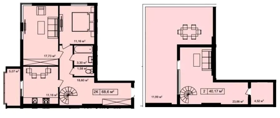 Клубний будинок Особливий — 68.6 м²