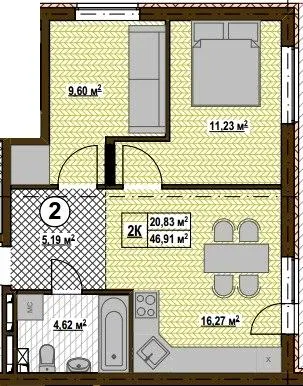 Клубний будинок СОСНОВИЙ-23 — 46.9 м²