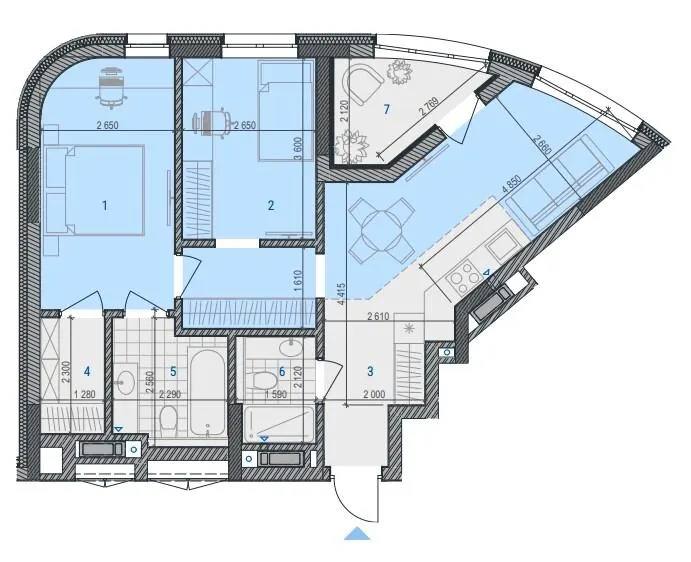ЖК RIVERVILLE — 64.4 м²