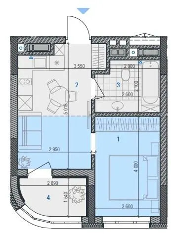 ЖК RIVERVILLE — 34.1 м²