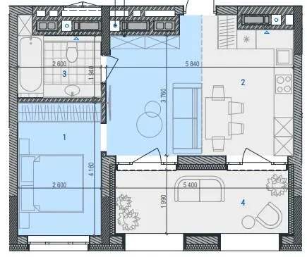 ЖК RIVERVILLE — 44.8 м²