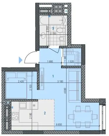ЖК RIVERVILLE — 37.1 м²