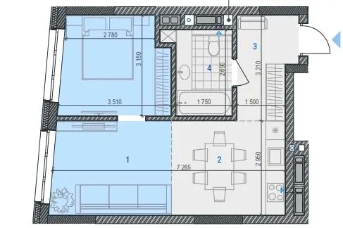 ЖК RIVERVILLE — 42.2 м²