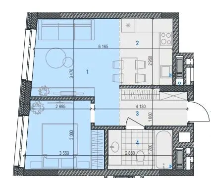 ЖК RIVERVILLE — 41.5 м²