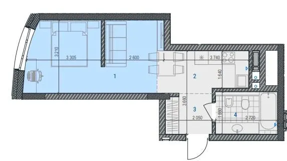 ЖК RIVERVILLE — 34.1 м²