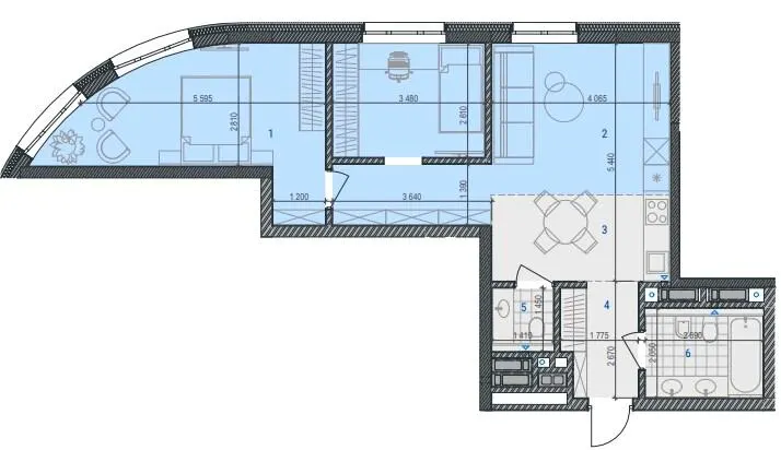 ЖК RIVERVILLE — 64.7 м²