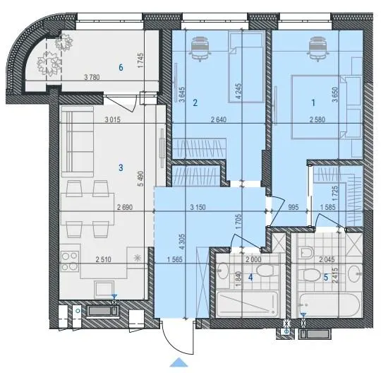 ЖК RIVERVILLE — 63.5 м²