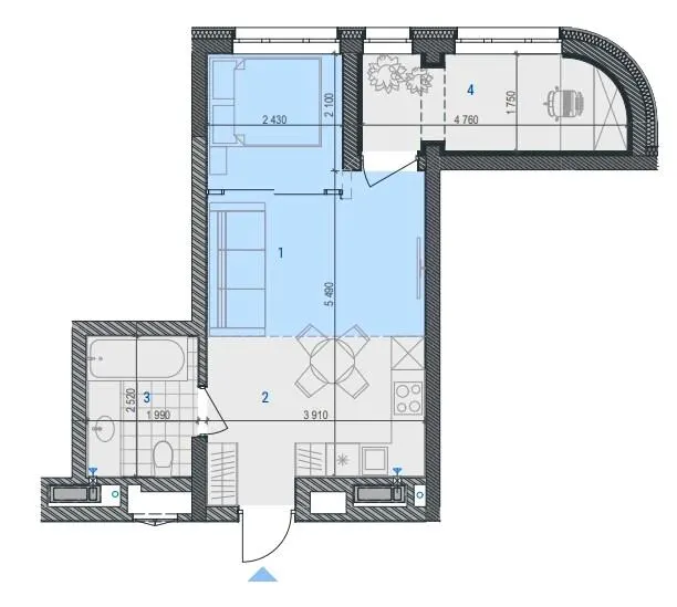 ЖК RIVERVILLE — 39.6 м²