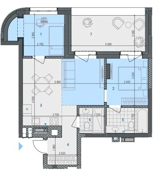ЖК RIVERVILLE — 60.3 м²