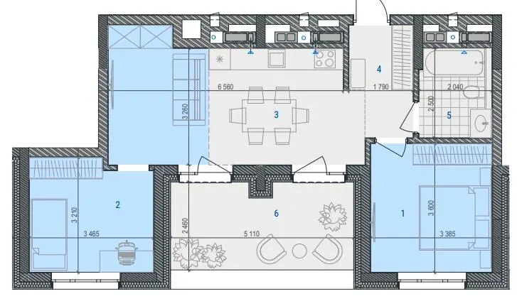 ЖК RIVERVILLE — 62.8 м²