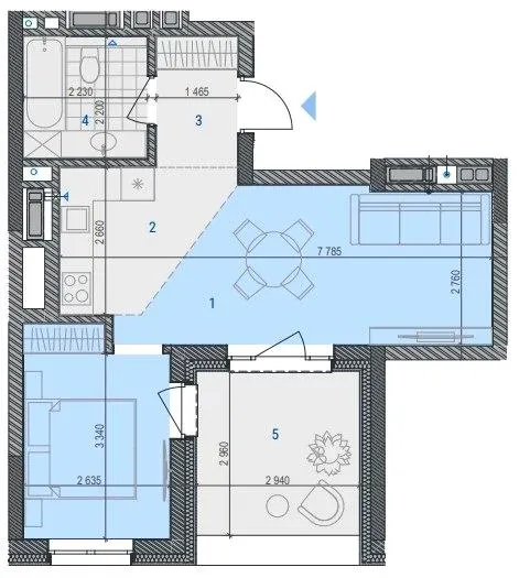 ЖК RIVERVILLE — 45.1 м²