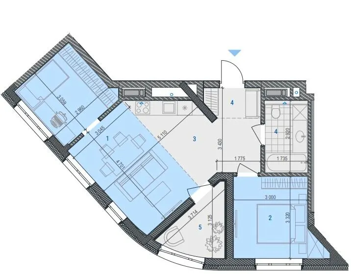 ЖК RIVERVILLE — 57.9 м²