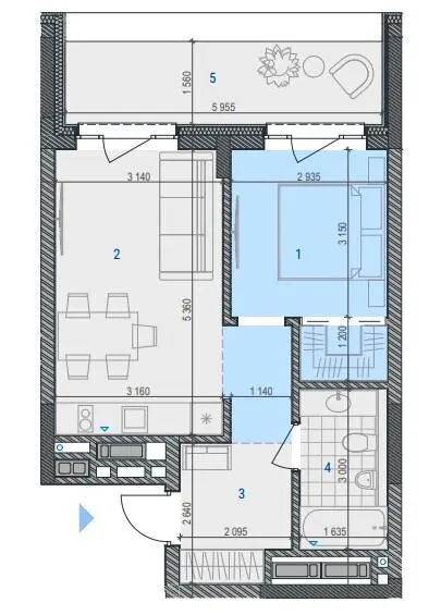 ЖК RIVERVILLE — 45.1 м²