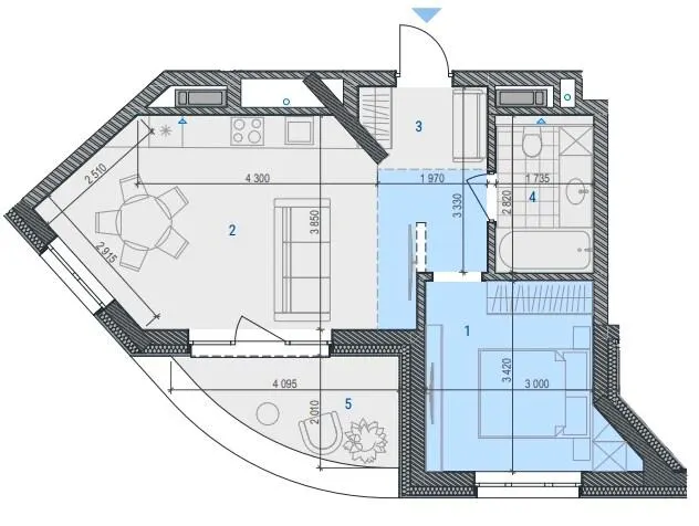 ЖК RIVERVILLE — 45.8 м²
