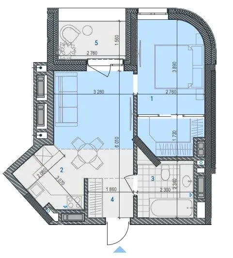 ЖК RIVERVILLE — 43.8 м²