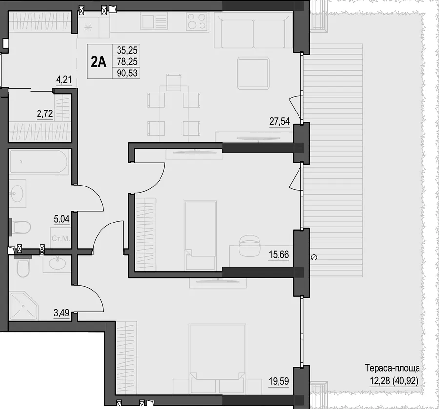 ЖК Park House — 90.5 м²