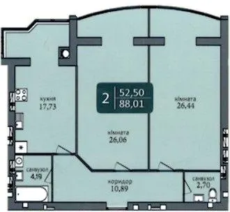 ЖК Ковалівський — 88 м²