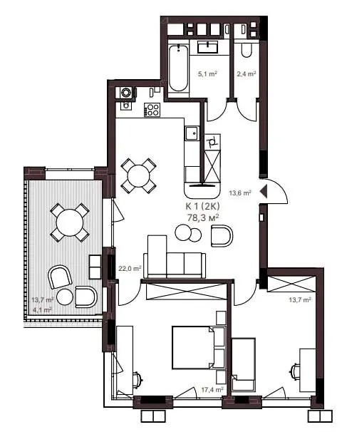 ЖК AVANT PARK — 78.3 м²